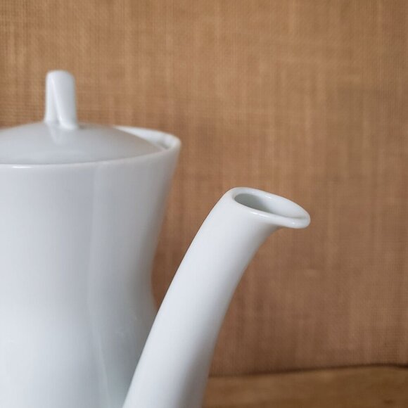 Vtg 1950s Rosenthal Continental Classic Modern White Coffee Tea Pot Minimalist - Picture 5 of 15